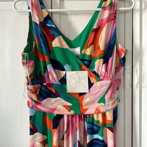 NWT Pappagallo tropical floral print maxi dress - Size M (see measurements)